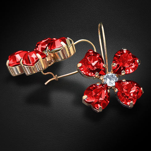 Auskarai "Kristalo dobilas (Light Siam)" su Swarovski™ kristalais